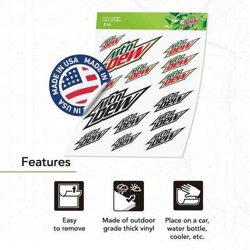 Desert Cactus Mountain Dew Stickers Mt Dew Vinyl Decal Laptop Water Bottle Car Scrapbook 11.46x8.94 Sheet (Type 1-1) in Saudi Arabia