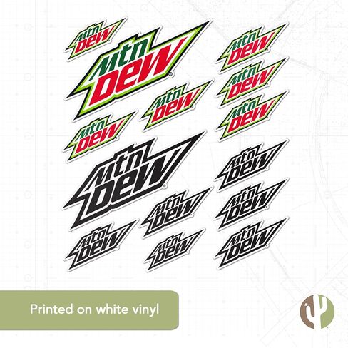 Desert Cactus Mountain Dew Stickers Mt Dew Vinyl Decal Laptop Water Bottle Car Scrapbook 11.46x8.94 Sheet (Type 1-1) in Saudi Arabia