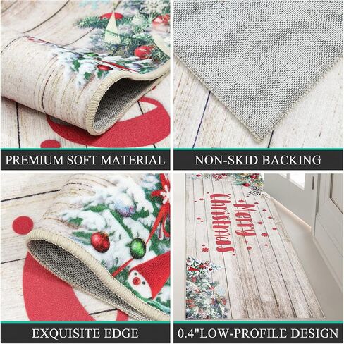 Pauwer Christmas Hallway Runner Rug 2x6 Non Slip Washable Kitchen Area Rug Farmhouse Christmas Tree Truck Door Mat Entryway Rug Carpet Runner for Laundry Room Bedroom Christmas Decorations in Kuwait