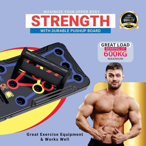 Push Up Board for Men & Women with Jumping Rope - Foldable Pushup Board, Multi-Function Push Up Board for Floor - Fitness Strength & Exercise Training Equipment for Home Workout in Saudi Arabia