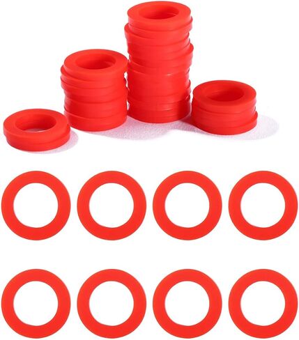 Litorange 30PCS Beer Washer,Keg Tap Line Washer Red Silicone(Better Than Rubber) Coupling Gasket for Beer Seal in Kuwait