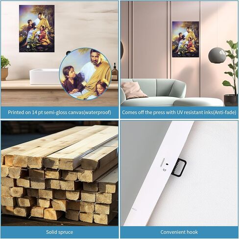patmatfr Christ Jesus Wall Art Decor, Canvas Christian God Painting, Framed Christian God Print Picture and Poster for Living Room, Bedroom, Office(Jesus and The Lamb02) in Saudi Arabia