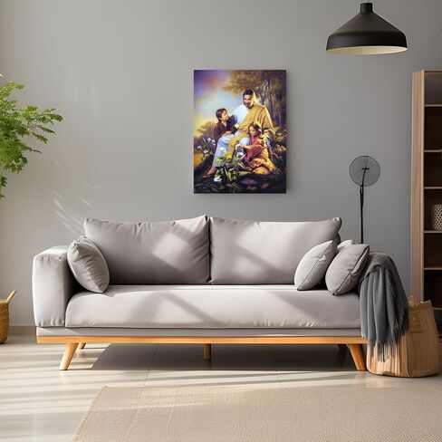 patmatfr Christ Jesus Wall Art Decor, Canvas Christian God Painting, Framed Christian God Print Picture and Poster for Living Room, Bedroom, Office(Jesus and The Lamb02) in Saudi Arabia