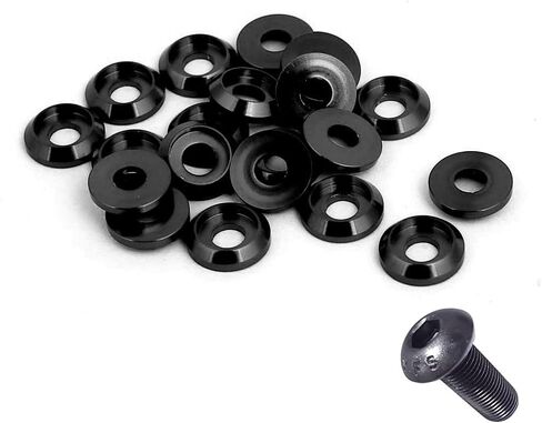 100Pcs M4 Black Socket Head Washer, Anodized Aluminum Alloy, Head Washers for Screw RC/FPV/PC/Drone/Mechanical Accessories Model Parts (M4 Socket Head Washer,Black,100) in Saudi Arabia