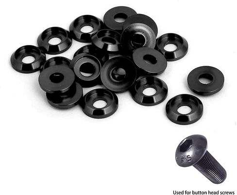 100Pcs M4 Black Socket Head Washer, Anodized Aluminum Alloy, Head Washers for Screw RC/FPV/PC/Drone/Mechanical Accessories Model Parts (M4 Socket Head Washer,Black,100) in Saudi Arabia