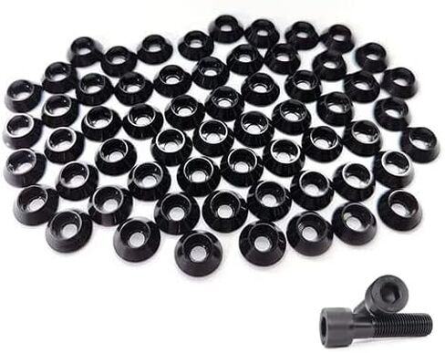 100Pcs M4 Black Socket Head Washer, Anodized Aluminum Alloy, Head Washers for Screw RC/FPV/PC/Drone/Mechanical Accessories Model Parts (M4 Socket Head Washer,Black,100) in Saudi Arabia