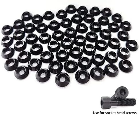 100Pcs M4 Black Socket Head Washer, Anodized Aluminum Alloy, Head Washers for Screw RC/FPV/PC/Drone/Mechanical Accessories Model Parts (M4 Socket Head Washer,Black,100) in Saudi Arabia