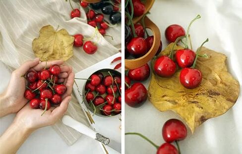 AKOAK 25 Pcs Artificial Cherry Simulation Fruit, Home Kitchen Cabinet Decoration, Shooting Props, Lifelike, Suitable for Home/Office/Coffee Shop/Hotel/Party Decorations (Wine red) in Saudi Arabia