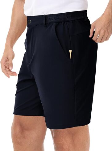 LUSHENUNI Men’s Golf Shorts Stretch Quick Dry 7" Lightweight Hiking Casual Dress Athletic Shorts with Zipper Pockets in Kuwait