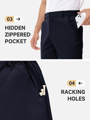 LUSHENUNI Men’s Golf Shorts Stretch Quick Dry 7" Lightweight Hiking Casual Dress Athletic Shorts with Zipper Pockets in Kuwait