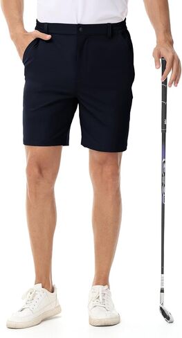 LUSHENUNI Men’s Golf Shorts Stretch Quick Dry 7" Lightweight Hiking Casual Dress Athletic Shorts with Zipper Pockets in Kuwait