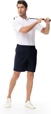 LUSHENUNI Men’s Golf Shorts Stretch Quick Dry 7" Lightweight Hiking Casual Dress Athletic Shorts with Zipper Pockets in Kuwait