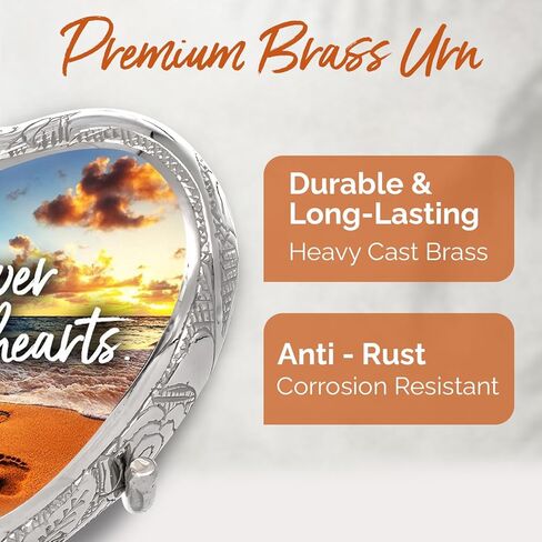 جرة الشاطئ للرماد البشري - جرة القلب للرماد للنساء والرجال - جرة تذكارية صغيرة مع حامل - موضوع الشاطئ على شكل قلب - تكريم أحبائك مع جرة صغيرة للذكور والإناث in Kuwait