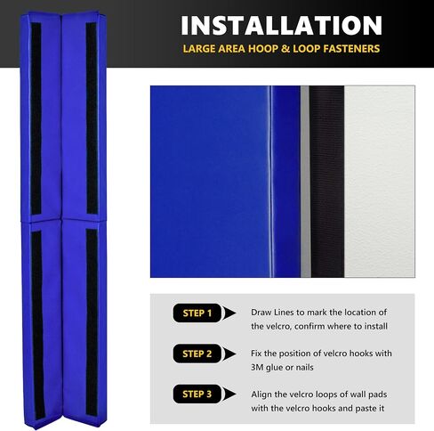 Wall Corner Guards & Edge Protector, Heavy Duty Wall Corner Protective Safety Padding, All-Weather 2 Sides Corner Pad for Gyms, Basketball Court, Playrooms, Garages,etc. (Black, 6FT Tall 6in Sides) in Kuwait