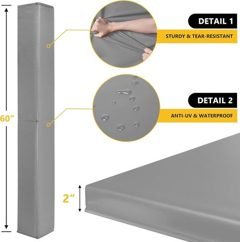 Wall Corner Guards & Edge Protector, Heavy Duty Wall Corner Protective Safety Padding, All-Weather 2 Sides Corner Pad for Gyms, Basketball Court, Playrooms, Garages,etc. (Black, 6FT Tall 6in Sides) in Kuwait