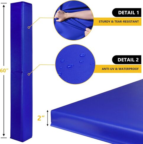 Wall Corner Guards & Edge Protector, Heavy Duty Wall Corner Protective Safety Padding, All-Weather 2 Sides Corner Pad for Gyms, Basketball Court, Playrooms, Garages,etc. (Black, 6FT Tall 6in Sides) in Kuwait