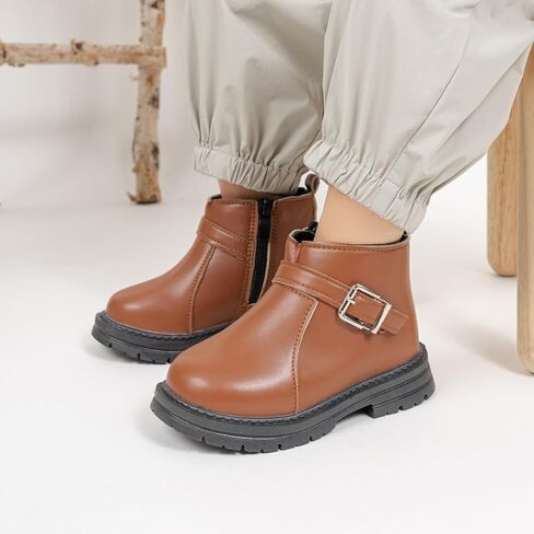 أحذية Zoolar للأولاد والبنات عالية الجودة من الجلد للكاحل للأطفال في الشتاء الدافئ والثلج في الهواء الطلق، أحذية المشي لمسافات طويلة للأطفال الصغار غير قابلة للانزلاق، أحذية مشي ناعمة ومتينة in Kuwait