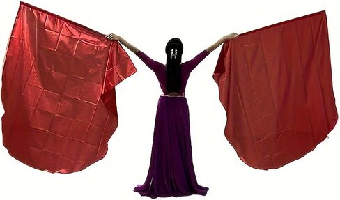 2pcs Worship Flags for Dance Church Praise Dance Flags for Worship Semicircle Angel Wing with Telescopic Rods Worship Banner (Yellow-Red) in Kuwait