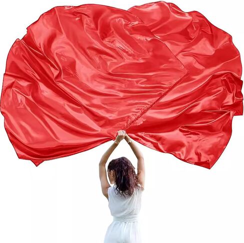 2pcs Worship Flags for Dance Church Praise Dance Flags for Worship Semicircle Angel Wing with Telescopic Rods Worship Banner (Yellow-Red) in Kuwait