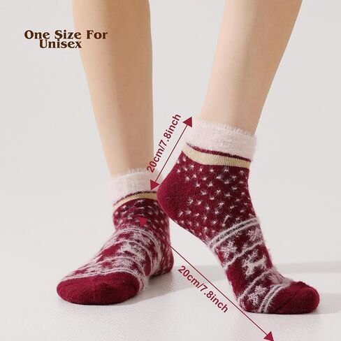 Merino Wool Low Ankle Socks For Women Knit Warm Fuzzy Socks Casual Home Socks Winter in Saudi Arabia