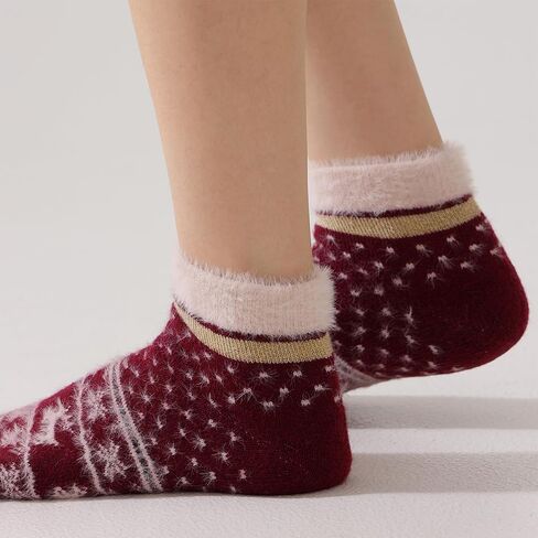 Merino Wool Low Ankle Socks For Women Knit Warm Fuzzy Socks Casual Home Socks Winter in Saudi Arabia