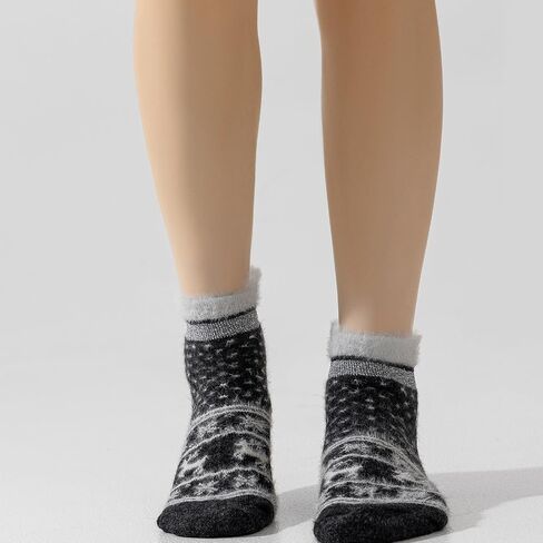 Merino Wool Low Ankle Socks For Women Knit Warm Fuzzy Socks Casual Home Socks Winter in Saudi Arabia