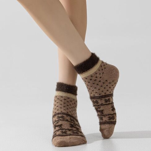Merino Wool Low Ankle Socks For Women Knit Warm Fuzzy Socks Casual Home Socks Winter in Saudi Arabia