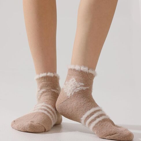 Merino Wool Low Ankle Socks For Women Knit Warm Fuzzy Socks Casual Home Socks Winter in Saudi Arabia