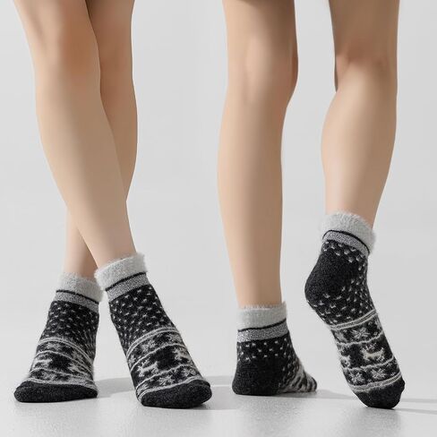 Merino Wool Low Ankle Socks For Women Knit Warm Fuzzy Socks Casual Home Socks Winter in Saudi Arabia