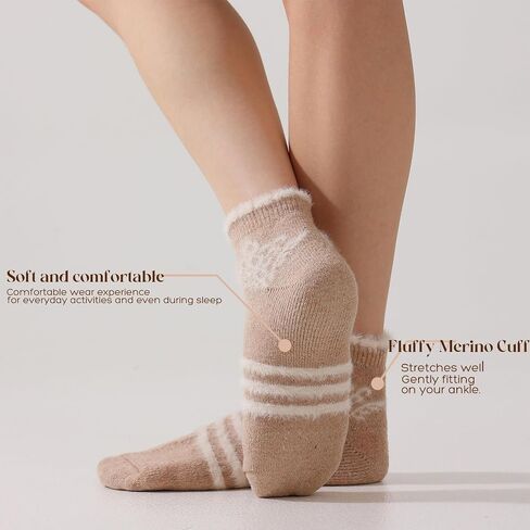 Merino Wool Low Ankle Socks For Women Knit Warm Fuzzy Socks Casual Home Socks Winter in Saudi Arabia
