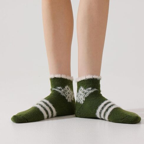 Merino Wool Low Ankle Socks For Women Knit Warm Fuzzy Socks Casual Home Socks Winter in Saudi Arabia