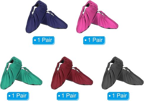 PATIKIL Shoe Covers, 5 Pairs Reusable Non Slip Shoe Covers Thickened Washable Boot Shoe Protector Cover for Indoors Household, Multicolored in Saudi Arabia