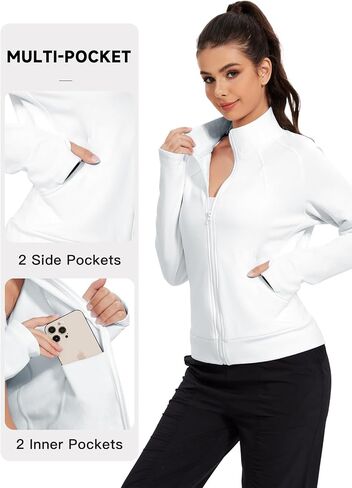VUTRU Casual Jacket for Women Fleece Zip Up Jacket Tops Long Sleeve Fall Coat Trendy in Saudi Arabia