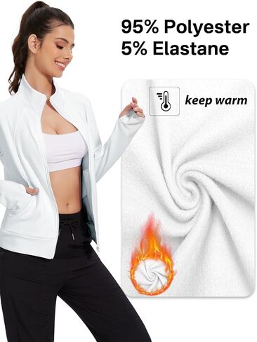 VUTRU Casual Jacket for Women Fleece Zip Up Jacket Tops Long Sleeve Fall Coat Trendy in Saudi Arabia
