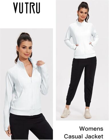 VUTRU Casual Jacket for Women Fleece Zip Up Jacket Tops Long Sleeve Fall Coat Trendy in Saudi Arabia