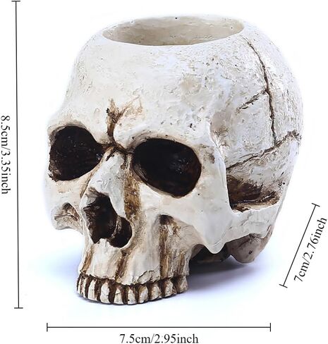 Halloween Skull Candle Holder Halloween Candlestick Holder Table Decoration Haunted House Gothic Spooky Skeleton Decor(3 Skull Head) in Saudi Arabia