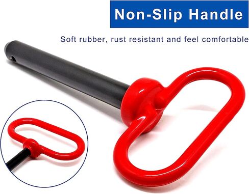 Dia. 5/8 x 4-1/2 inch Useable Length Head Towing Hitch Pin and Clip Clevis Pin Hitch with Rubber-Coated Handle (1Pack) in Saudi Arabia