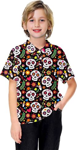 AOBUTE Kids Fourth of July Polo Shirt American Flag Golf Tee Shirts Short Sleeve Patriotic Outfits 3-14 Years in Kuwait