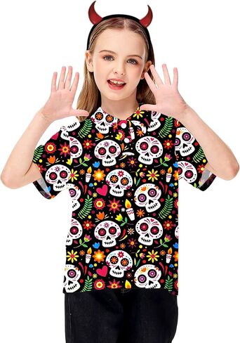 AOBUTE Kids Fourth of July Polo Shirt American Flag Golf Tee Shirts Short Sleeve Patriotic Outfits 3-14 Years in Kuwait