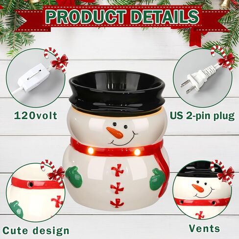 عيد الميلاد الشمع دفئا ثلج المعطرة الشمع الكهربائية تذوب دفئا عيد الميلاد الشتاء الشمع النفط شمعة تذويب الموقد لمكعبات العطر غرفة المعيشة المنزل الحمام هدايا الاسترخاء in Kuwait