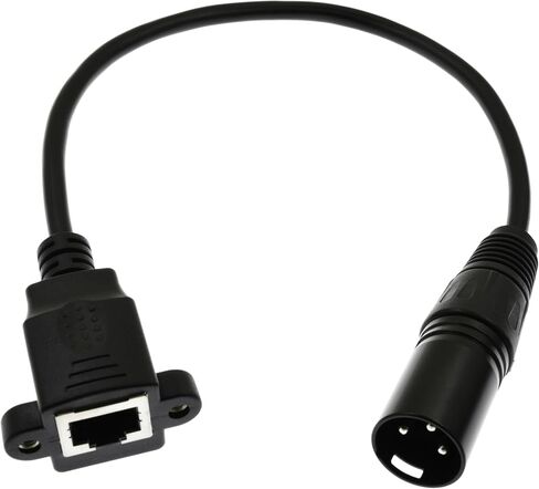 XLR 3-Pin Female to RJ45 Female Adapter Cable - XLR Male to RJ45 Ethernet Connector, CAT5 Extension for DMX-CON Controller Series 1.1Ft in Saudi Arabia