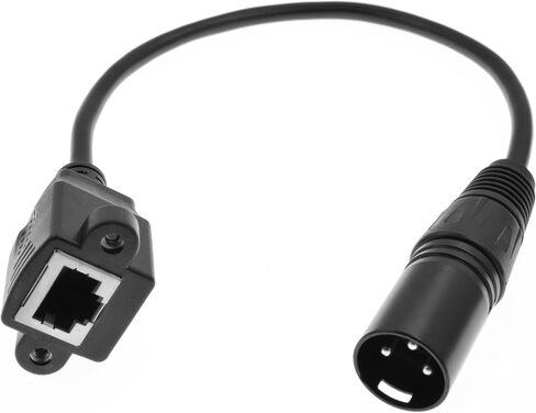 XLR 3-Pin Female to RJ45 Female Adapter Cable - XLR Male to RJ45 Ethernet Connector, CAT5 Extension for DMX-CON Controller Series 1.1Ft in Saudi Arabia