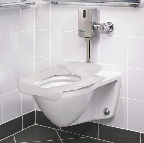 Disposable Paper Toilet Seat Covers - Flushable and Hygienic Travel Paper Potty Barrier for Urinating in Public Hotel, Stations, Restaurants, Plane, Mall, Office Resealable | 6 Pack (60Count) By Cadie in Saudi Arabia