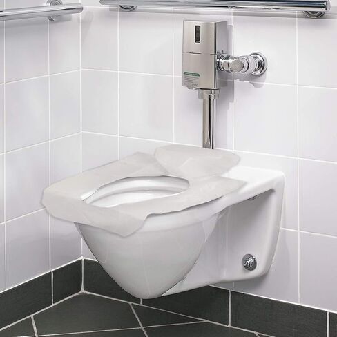 Disposable Paper Toilet Seat Covers - Flushable and Hygienic Travel Paper Potty Barrier for Urinating in Public Hotel, Stations, Restaurants, Plane, Mall, Office Resealable | 6 Pack (60Count) By Cadie in Saudi Arabia