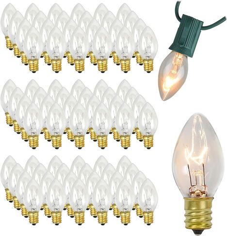 Iconikal 5-Watt C7 Night Light Candelabra Bulbs, Clear, 24-Count for Lamps Nightlights Lanterns String Lights in Saudi Arabia