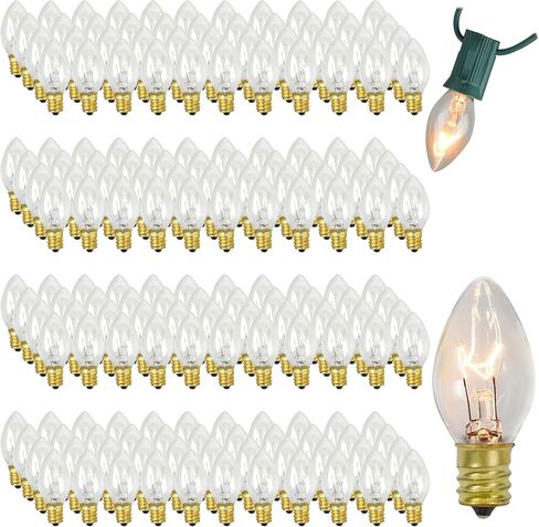 Iconikal 5-Watt C7 Night Light Candelabra Bulbs, Clear, 24-Count for Lamps Nightlights Lanterns String Lights in Saudi Arabia