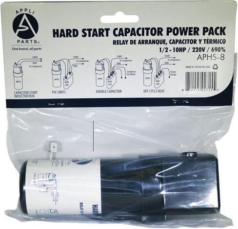 Appli Parts APHS-6 1/12 to 10 HP, 110/220 V, 1 Ph, Hard Start kit Capacitor power pack booster for air conditionning and refrigeration compressors, Up to 500 percent Torque in Kuwait