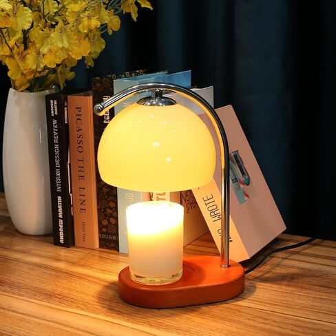 Candle Warmer Lamp, Mid Century Milk Glass Candle Warmer with Timer & Dimmer, Aromatherapy Candle Lamp Bedside Table Lamp for Home Office Decor, Wax Warmer Lamp Gifts for Mom/Her with 2 Bulbs in Saudi Arabia