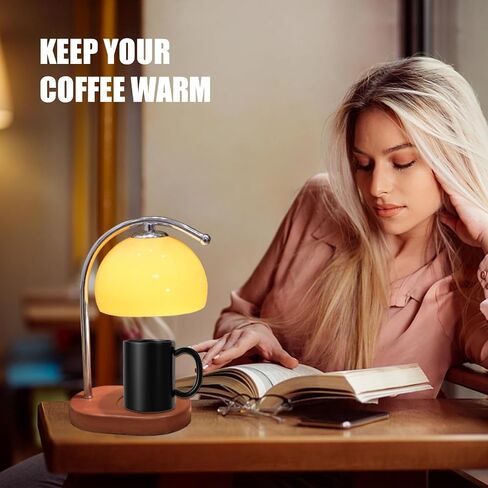 Candle Warmer Lamp, Mid Century Milk Glass Candle Warmer with Timer & Dimmer, Aromatherapy Candle Lamp Bedside Table Lamp for Home Office Decor, Wax Warmer Lamp Gifts for Mom/Her with 2 Bulbs in Saudi Arabia