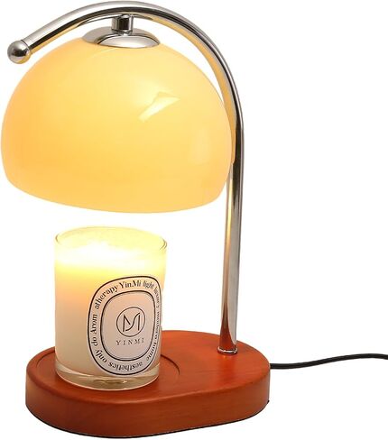 Candle Warmer Lamp, Mid Century Milk Glass Candle Warmer with Timer & Dimmer, Aromatherapy Candle Lamp Bedside Table Lamp for Home Office Decor, Wax Warmer Lamp Gifts for Mom/Her with 2 Bulbs in Saudi Arabia